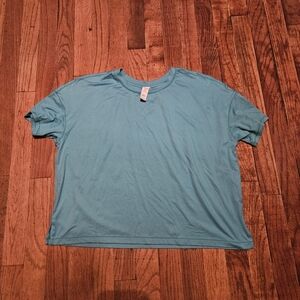 Yogalicious Aqua Blue Super Soft Deluxe Short Sleeve Shirt Size XS Athletic Top